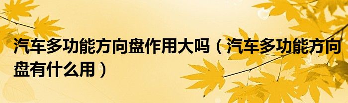 汽車多功能方向盤作用大嗎（汽車多功能方向盤有什么用）