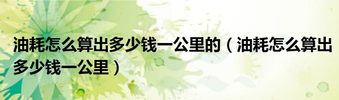 油耗怎么算出多少錢(qián)一公里的（油耗怎么算出多少錢(qián)一公里）