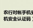 農(nóng)行對(duì)帳手機(jī)安全認(rèn)證碼怎么填（農(nóng)行對(duì)帳手機(jī)安全認(rèn)證碼）