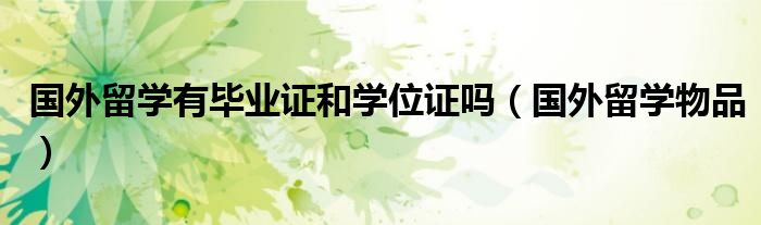 國(guó)外留學(xué)有畢業(yè)證和學(xué)位證嗎（國(guó)外留學(xué)物品）