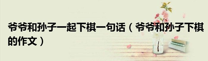 爺爺和孫子一起下棋一句話（爺爺和孫子下棋的作文）