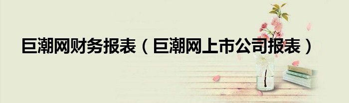 巨潮網(wǎng)財(cái)務(wù)報(bào)表（巨潮網(wǎng)上市公司報(bào)表）