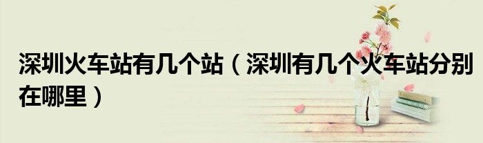 深圳火車(chē)站有幾個(gè)站（深圳有幾個(gè)火車(chē)站分別在哪里）