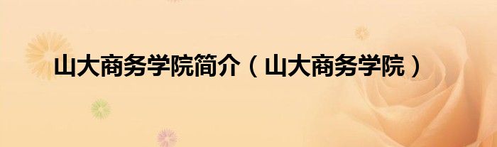 山大商務(wù)學(xué)院簡(jiǎn)介（山大商務(wù)學(xué)院）