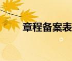 章程備案表（章程備案是什么意思）