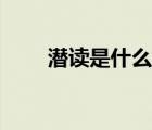 潛讀是什么意思（前度是什么意思）