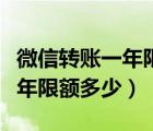 微信轉(zhuǎn)賬一年限額多少錢怎么查（微信轉(zhuǎn)賬一年限額多少）