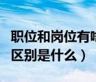 職位和崗位有啥區(qū)別舉例（請問職位和崗位的區(qū)別是什么）