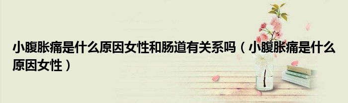 小腹脹痛是什么原因女性和腸道有關系嗎（小腹脹痛是什么原因女性）
