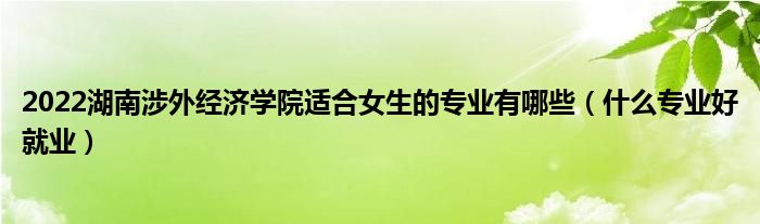 2022湖南涉外經(jīng)濟(jì)學(xué)院適合女生的專業(yè)有哪些（什么專業(yè)好就業(yè)）