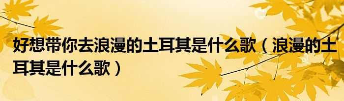 好想帶你去浪漫的土耳其是什么歌（浪漫的土耳其是什么歌）