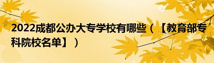 2022成都公辦大專學(xué)校有哪些（【教育部?？圃盒Ｃ麊巍浚? />
                                         </a>
                                    </div>
                                 <div   id=