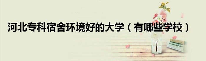 河北?？扑奚岘h(huán)境好的大學(xué)（有哪些學(xué)校）