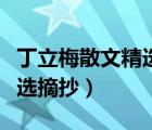 丁立梅散文精選摘抄人物描寫（丁立梅散文精選摘抄）