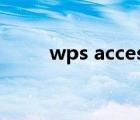 wps access數(shù)據(jù)庫（wps數(shù)據(jù)庫）