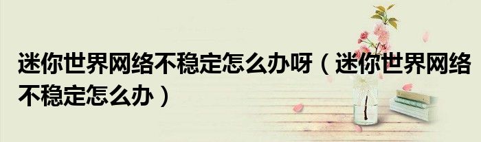 迷你世界網絡不穩(wěn)定怎么辦呀（迷你世界網絡不穩(wěn)定怎么辦）