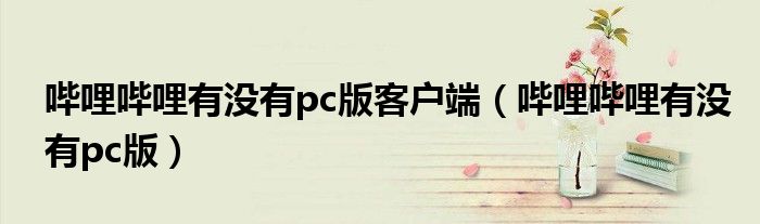 嗶哩嗶哩有沒有pc版客戶端（嗶哩嗶哩有沒有pc版）
