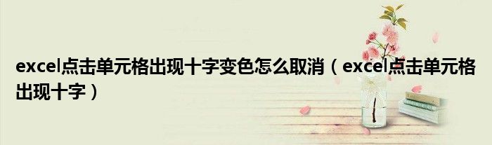 excel點(diǎn)擊單元格出現(xiàn)十字變色怎么取消（excel點(diǎn)擊單元格出現(xiàn)十字）
