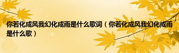 你若化成風(fēng)我幻化成雨是什么歌詞（你若化成風(fēng)我幻化成雨是什么歌）