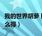 我的世界胡蘿卜怎么得到（我的世界胡蘿卜怎么得）