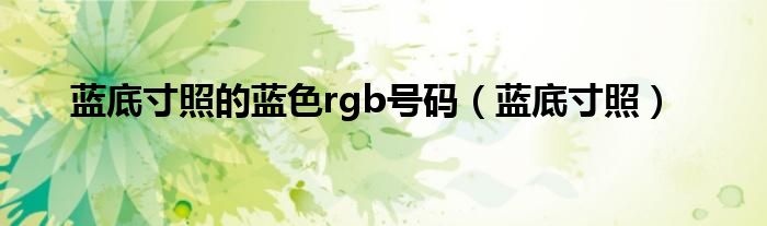藍底寸照的藍色rgb號碼（藍底寸照）