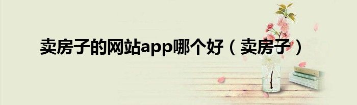 賣房子的網(wǎng)站app哪個好（賣房子）