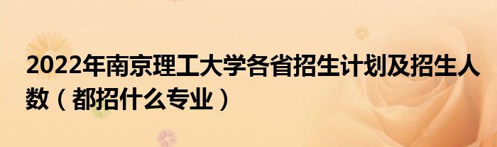 2022年南京理工大學(xué)各省招生計(jì)劃及招生人數(shù)（都招什么專業(yè)）