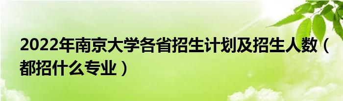 2022年南京大學各省招生計劃及招生人數(shù)（都招什么專業(yè)）