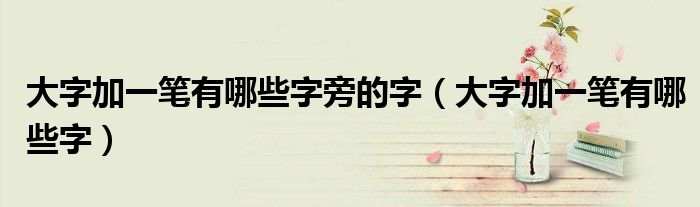 大字加一筆有哪些字旁的字（大字加一筆有哪些字）