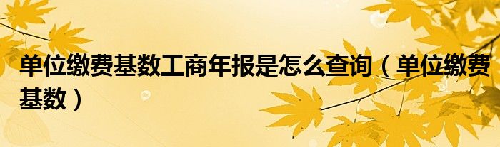 單位繳費基數(shù)工商年報是怎么查詢（單位繳費基數(shù)）
