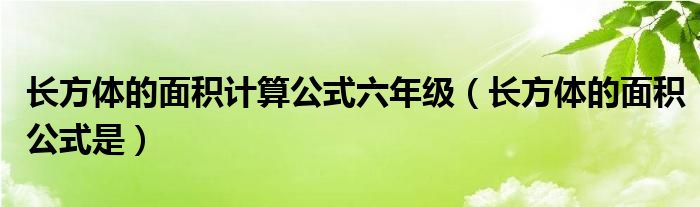 長方體的面積計算公式六年級（長方體的面積公式是）
