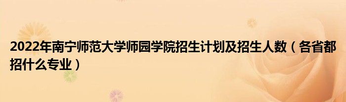 2022年南寧師范大學(xué)師園學(xué)院招生計劃及招生人數(shù)（各省都招什么專業(yè)）