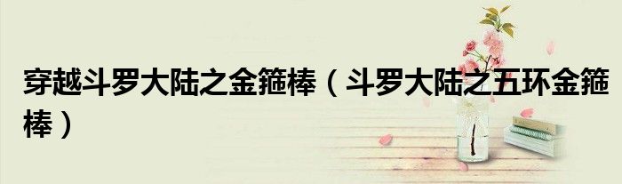 穿越斗羅大陸之金箍棒（斗羅大陸之五環(huán)金箍棒）