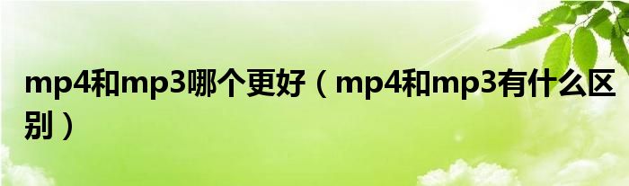 mp4和mp3哪個(gè)更好（mp4和mp3有什么區(qū)別）