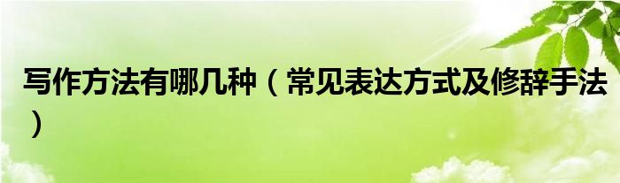 寫作方法有哪幾種（常見表達方式及修辭手法）