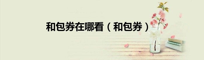 和包券在哪看（和包券）