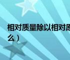 相對質量除以相對原子質量等于什么（相對原子質量等于什么）