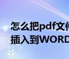 怎么把pdf文件插到word（如何將PDF文件插入到WORD中）