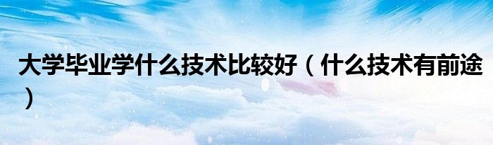 大學(xué)畢業(yè)學(xué)什么技術(shù)比較好（什么技術(shù)有前途）