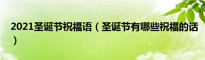 2021圣誕節(jié)祝福語（圣誕節(jié)有哪些祝福的話）