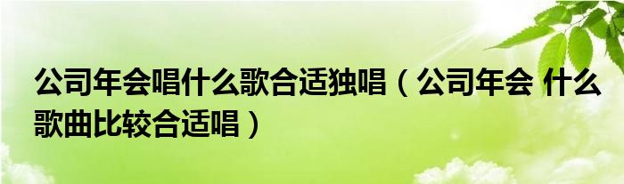 公司年會唱什么歌合適獨(dú)唱（公司年會 什么歌曲比較合適唱）