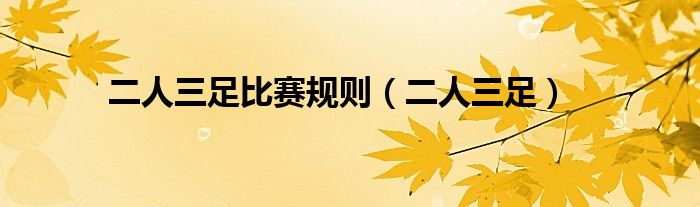 二人三足比賽規(guī)則（二人三足）