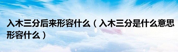 入木三分后來(lái)形容什么（入木三分是什么意思形容什么）