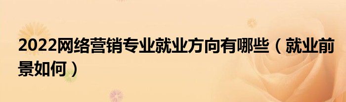 2022網(wǎng)絡(luò)營銷專業(yè)就業(yè)方向有哪些（就業(yè)前景如何）