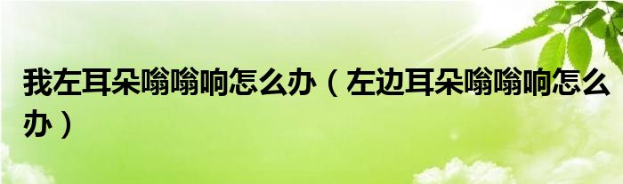 我左耳朵嗡嗡響怎么辦（左邊耳朵嗡嗡響怎么辦）