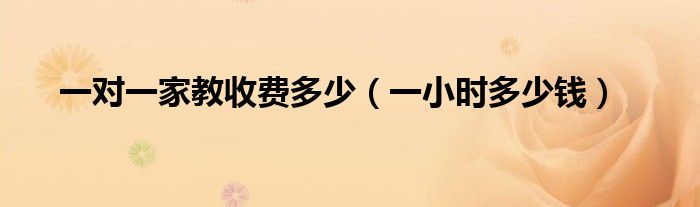 一對一家教收費(fèi)多少（一小時(shí)多少錢）