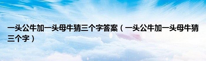 一頭公牛加一頭母牛猜三個(gè)字答案（一頭公牛加一頭母牛猜三個(gè)字）
