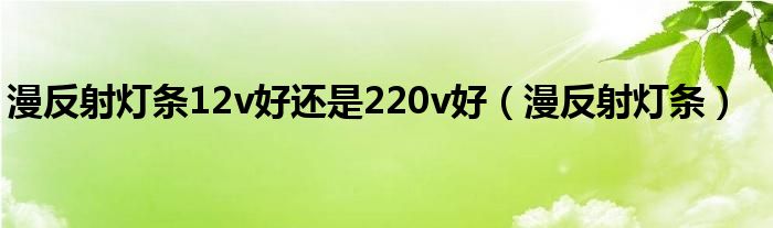 漫反射燈條12v好還是220v好（漫反射燈條）
