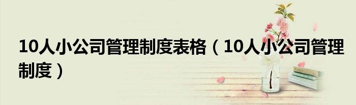 10人小公司管理制度表格（10人小公司管理制度）