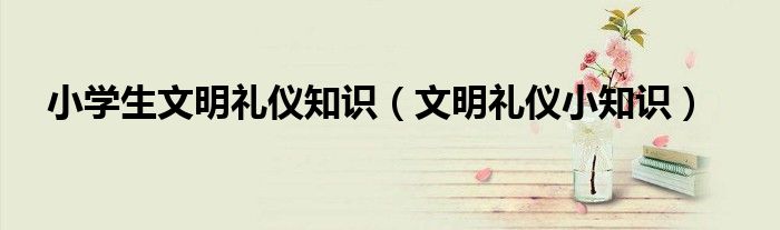 小學生文明禮儀知識（文明禮儀小知識）